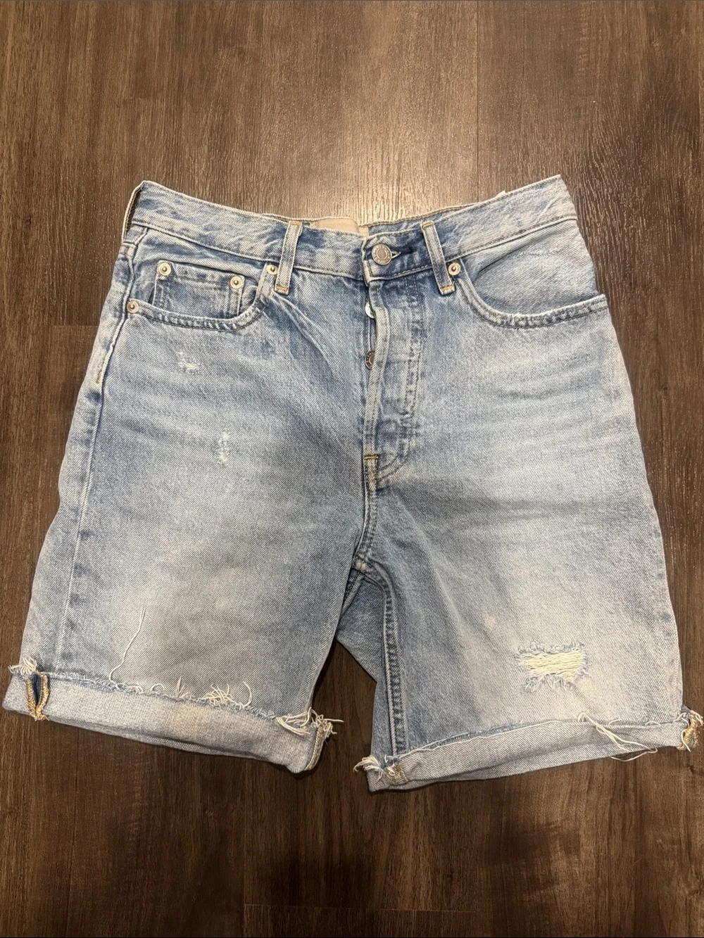 Everlane Cheeky Long Denim Shorts